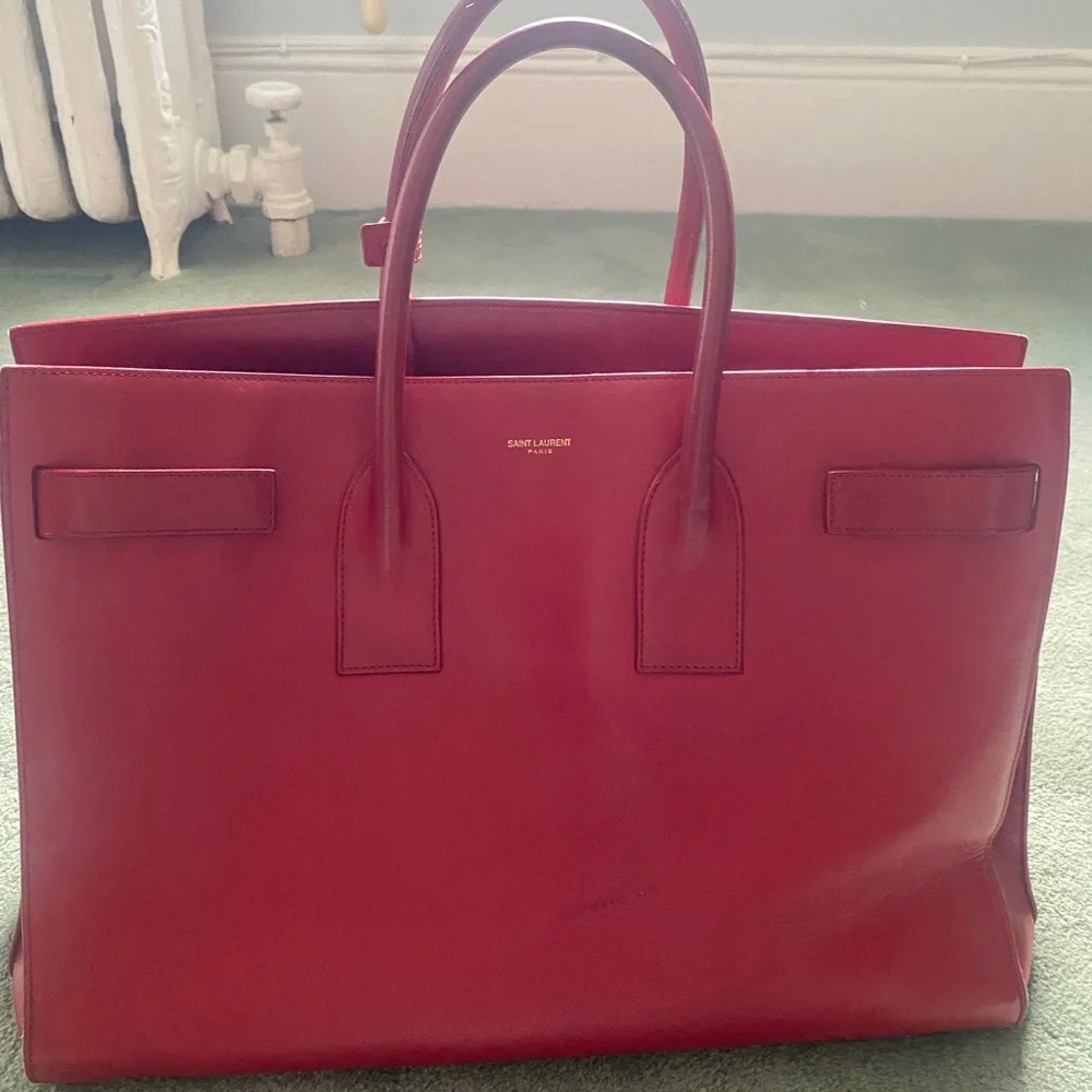 Saint Laurent LARGE Sac Du Jour, Red, YSL Hedi Slimane - Picture 2 of 16